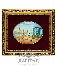 Лаковая миниатюра «Дворцовая набережная»