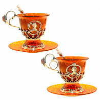 Чайный набор из янтаря «Петр Великий»