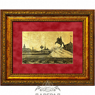 Картина на золоте «Медный всадник и сенатская площадь»
