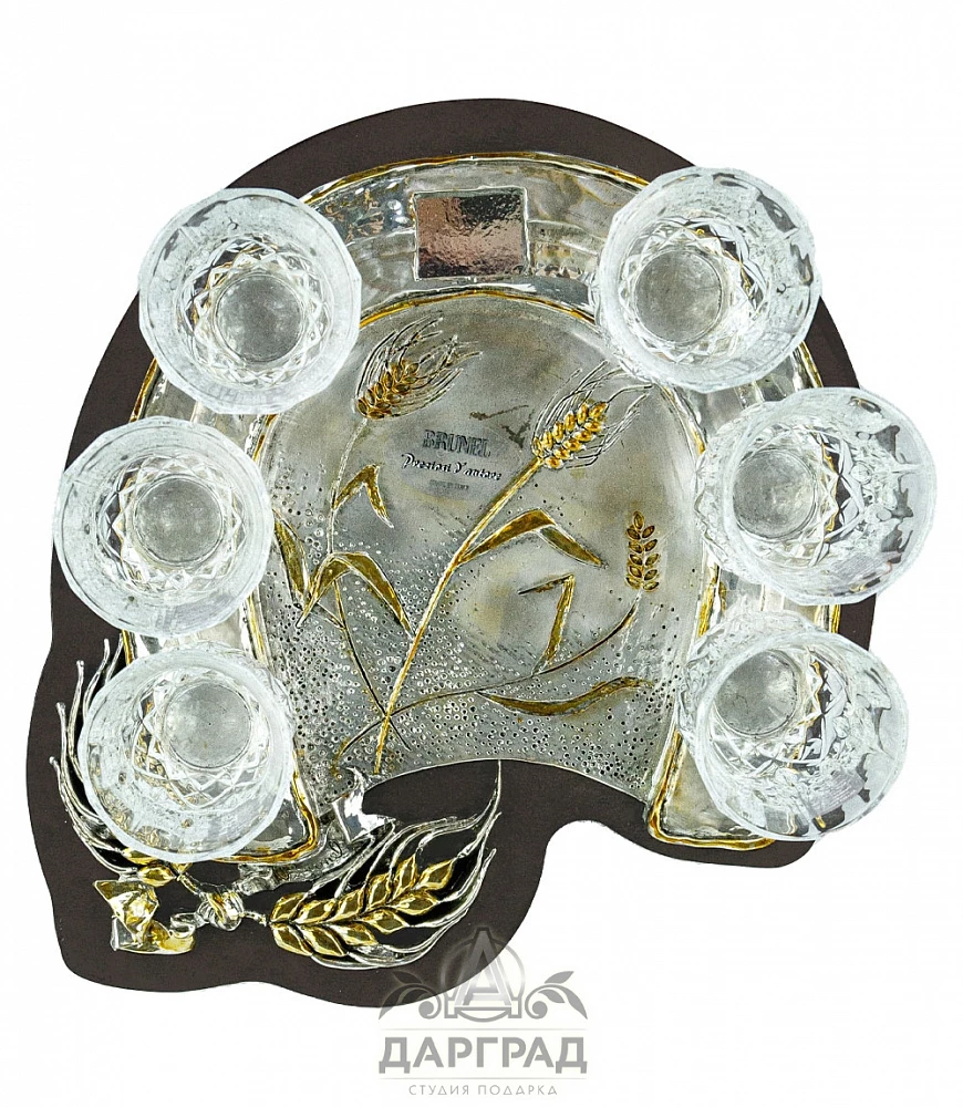 Подставка под бутылку со стопками «Подкова» - №1