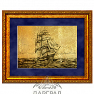 Картина на золоте «Парусник в море»