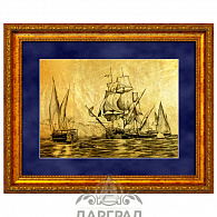 Картина на золоте «Морской бой»