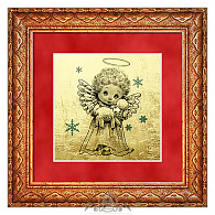 Картина на золоте «Рождественский ангел»