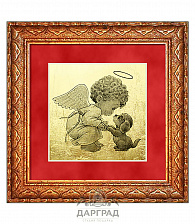Картина на золоте «Ангел-хранитель»