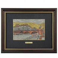 Офорт на латуни «Аничков мост» цветной 25*32