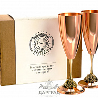 Набор медных бокалов для шампанского «Ромашка»