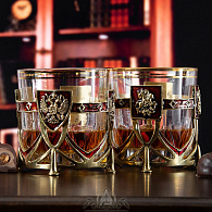 Набор бокалов для виски «Герб РФ + Св. Георгий» в шкатулке