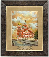 Гравюра с росписью эмалями «Спас на Крови» вариант 2 - фото товара