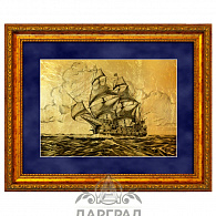 Картина на золоте «Барк в море»