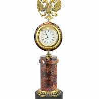Настольные часы «Герб России» яшма