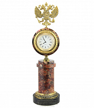 Настольные часы «Герб России» яшма